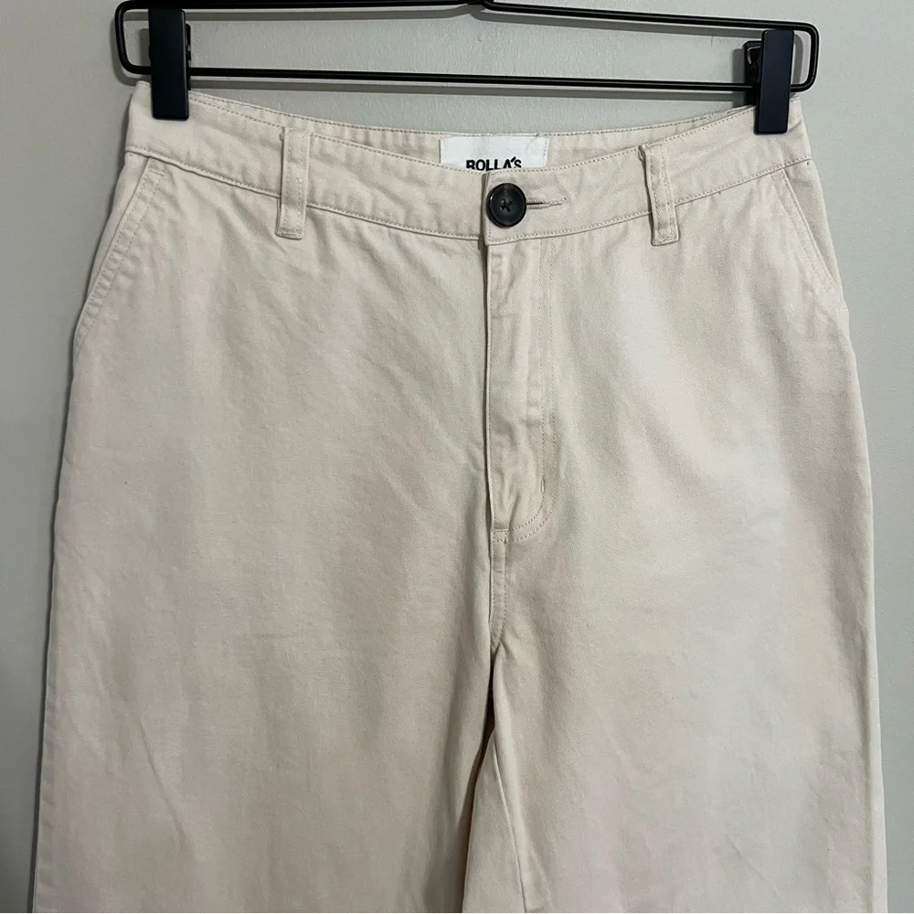 Rolla’s Wide Leg High Rise Off White Pants size 8 Short
